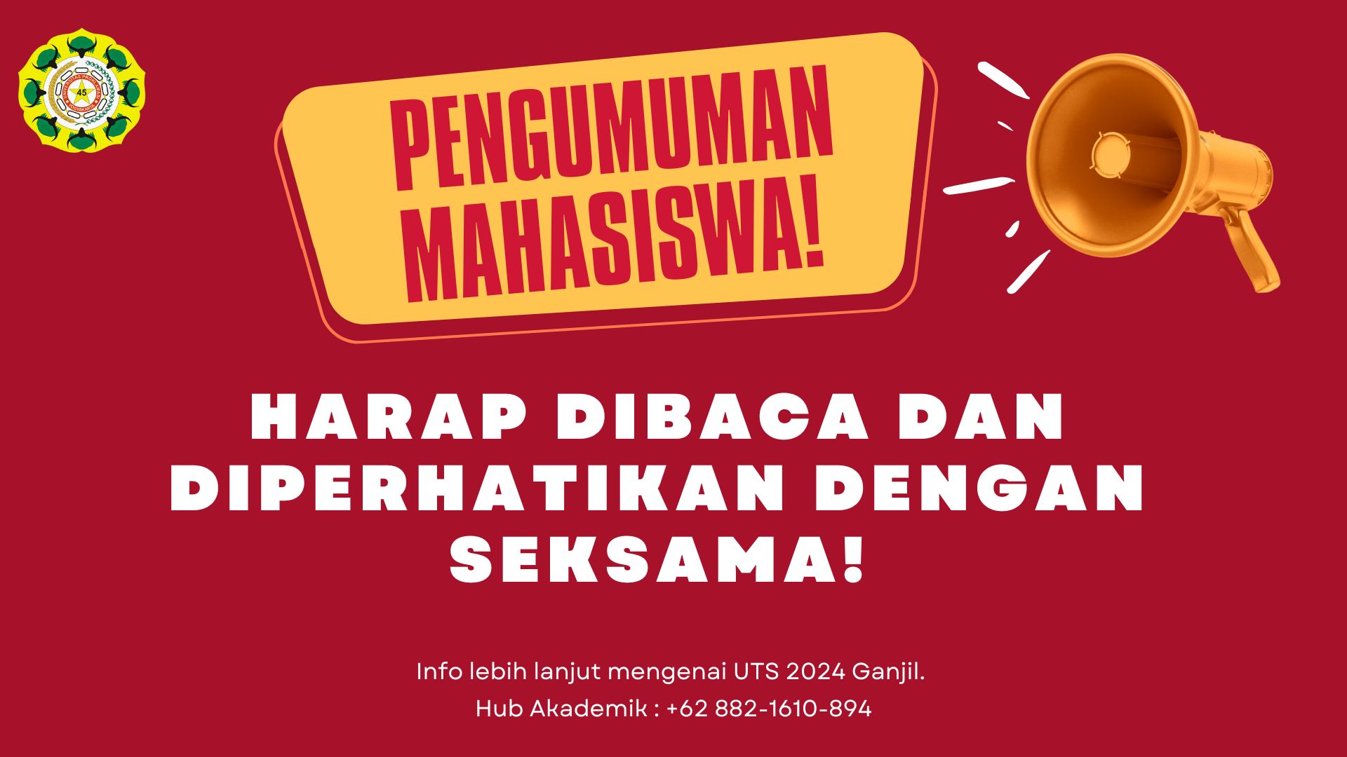 Pelaksanaan UTS Semester Ganjil 2024/2025